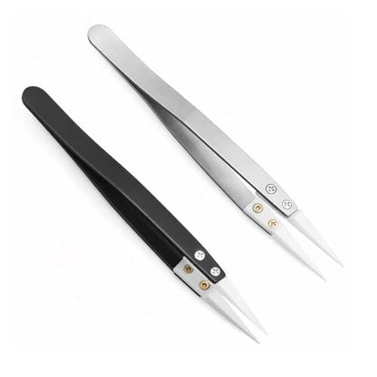 2 Pcs Ceramic Tweezers, Non-Conductive Fine Point Tweezers