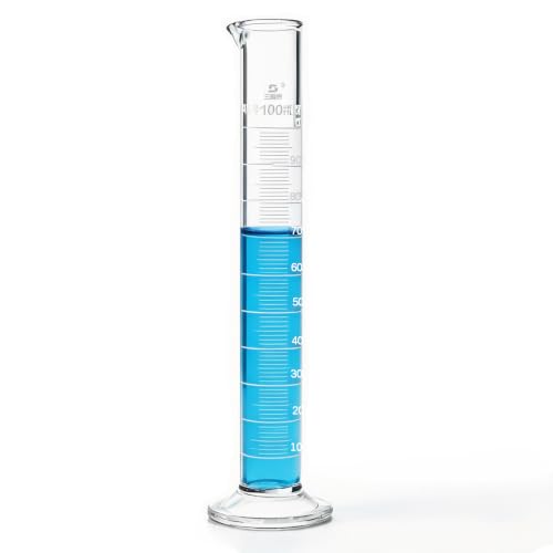TISMART Glass Graduated Cylinder 100ml, Class A Borosilicate 3.3 - size: 100ml
