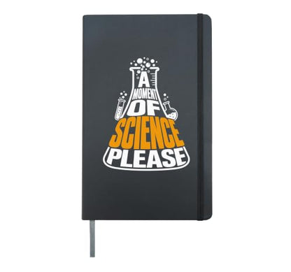 A MOMENT OF SCIENCE PLEASE Microscope Lab Science Fair Hardcover Journal, Black