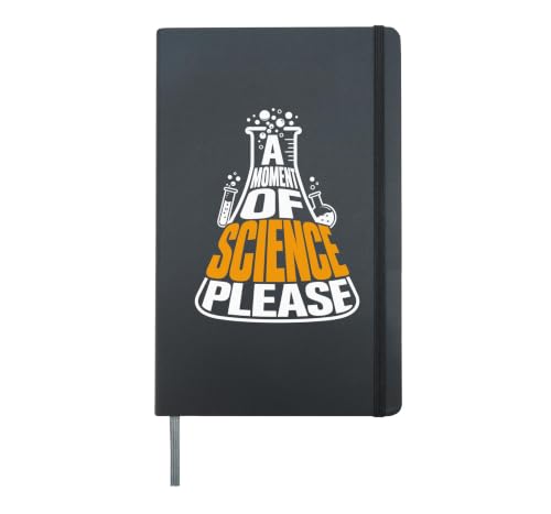 A MOMENT OF SCIENCE PLEASE Microscope Lab Science Fair Hardcover Journal, Black