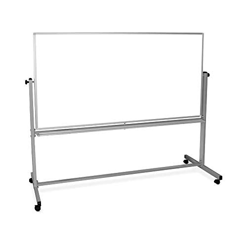 LUXOR 72"W x 48"H Double-Sided Magnetic Whiteboard - size: 75"W x 72"H