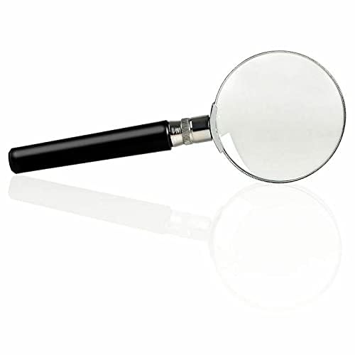 10X Handheld Magnifier Magnifying Glass Handle Low Vision Aid High Magnification for Reading, Senior, Map, Inspection, Handcraft Hobby (50MM)