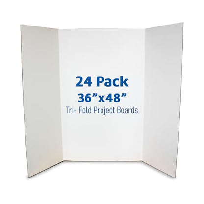 Flipside Products 36” x 48” Project Boards for Presentations, Science Fair, School Projects, Event Displays and Trifold Picture Board, Proudly Made in USA - Clay White - 24 Pack - color: Clay White, size: 24 Pack
