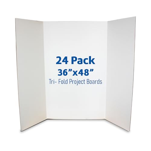 Flipside Products 36” x 48” Project Boards for Presentations, Science Fair, School Projects, Event Displays and Trifold Picture Board, Proudly Made in USA - Clay White - 24 Pack - color: Clay White, size: 24 Pack