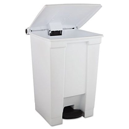 Rubbermaid Commercial Products Step-On Trash Can with Lid 12-Gallon White Hands-Free Sanitary Use Garbage Can for Medical Waste in Hospitals/Lab/Emergency/Patient Rooms - color: White, size: 12 gallon