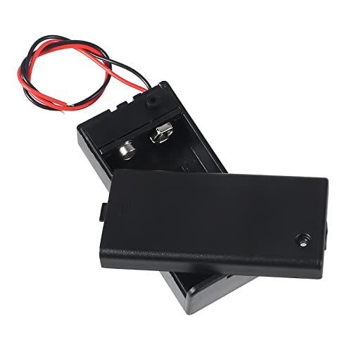 DORHEA 10Pcs 9V Battery Holder, 9 Volt Battery Holder with Switch, 9v Battery Case Connector Wire Spring Clip DIY Plastic Cell Batteries Container Power Bank Cases - color: 9V holder
