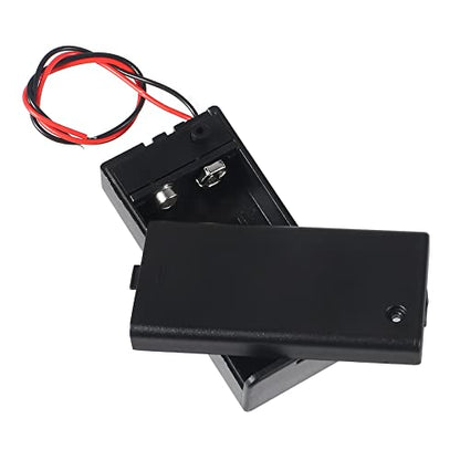 DORHEA 10Pcs 9V Battery Holder, 9 Volt Battery Holder with Switch, 9v Battery Case Connector Wire Spring Clip DIY Plastic Cell Batteries Container Power Bank Cases - color: 9V holder