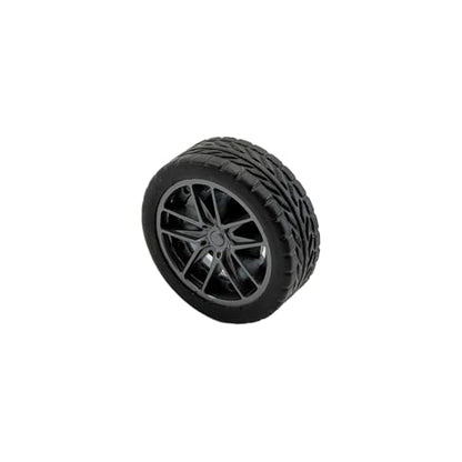 10PCS Toy Wheel Model Car Wheel with 5PCS Round Rod Shaft Axles for DIY Model Toy RC Car Truck Robot Building Project (2x30mm) - style: 2x30mm