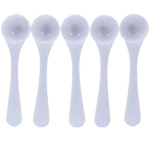 5 Pcs 4ml/2g Measuring Spoon Scoop White Teaspoons Tablespoon Plastic Measurement Spoons For Protein Micro Powder Dry Ingredient