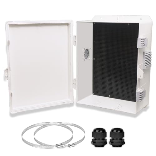 Outdoor Electrical Junction Box, Ventilation and Heat Dissipation ABS Plastic Project Enclosure with Internal Mounting Panel 13"x 9.2"x 5.6" - size: 13"x9.2"x5.6"
