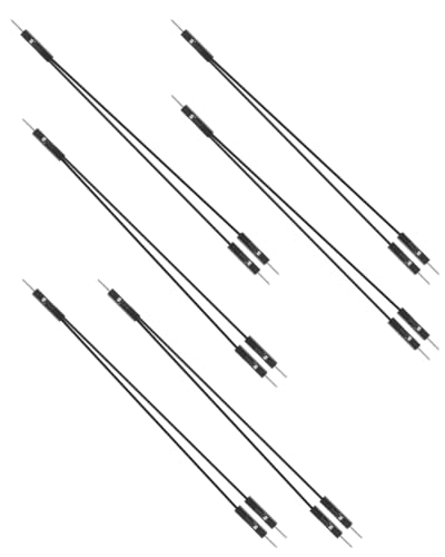 GELRHONR 20cm Black 24AWG 1 Male to 2 Male Jumper Splitter Cable,6 Pack - color: 1M to 2M,Black