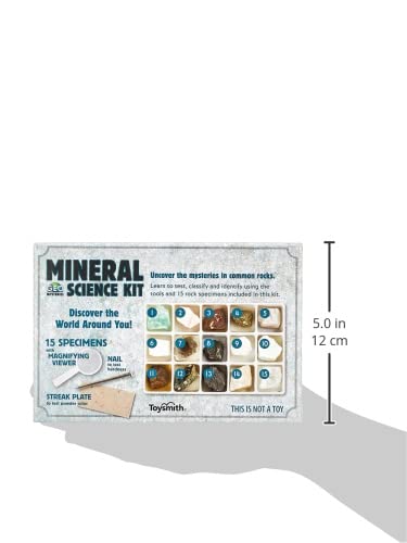Toysmith Mineral Science Kit, 15 Specimens, STEM Geology Kit for Kids 5+ - style: Toy Mineral Science Kit