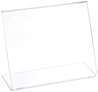 Azar Displays 112730 5" W x 4" H Horizontal L-Shaped Sign Holder-10PK, clear - size: 5 in W x 4 in Ch Horizontal
