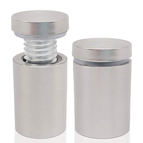 Lantee 20 Pack 3/4" x 1-3/16" Sign Standoffs for Acrylic & Glass Signs - color: Silver, size: 3/4" x 1-3/16" / 19 x 30mm