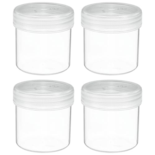 PATIKIL Wide Mouth Lab Reagent Bottles 100ml (3oz), Clear 4 Pcs - color: Clear, size: 100ml
