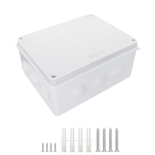LeMotech Junction Box, ABS Plastic IP65 Waterproof and Dustproof, Universal Electrical Enclosure, Outdoor and Indoor Project Box, 10" x 7.9" x 4.7", White - size: 10" x 7.9" x 4.7" (1pc)