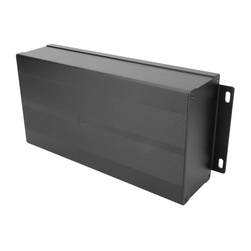 Yctze DIY Hobby Project Box, Aluminum Enclosure Electronic Cooling Case for Circuit Board, Size 55 X 106 X 200mm ((Sand Black with Bent Plate))