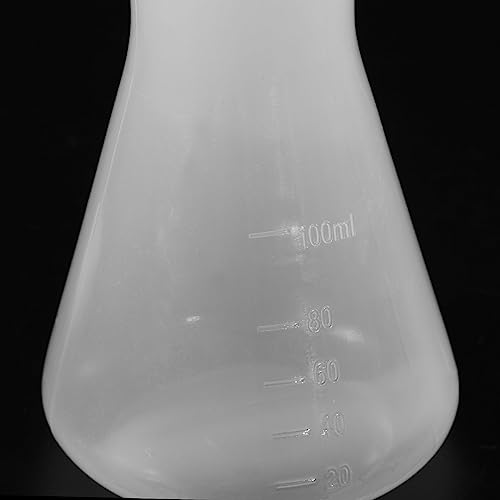 PATIKIL 100ml Plastic Erlenmeyer Flask with Screw Caps, 2 Pack Narrow Mouth Conical Flask for Laboratory, Clear - size: 100ml