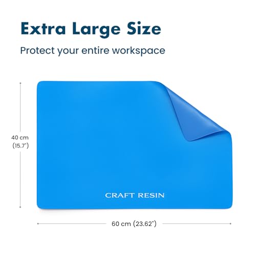CRAFT RESIN Large Silicone Mat for Resin – 23.6” x 15.7” Non-Stick, Heat-Resistant Silicone Mat for Epoxy and UV Resin, DIY Projects and Art – Reusable Silicone Sheet for Casting and Painting