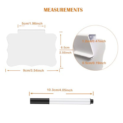 Basket Labels Clip, Include 20 Kitchen Clip Label Holder Removable PVC Bin with 2 Chalk Marker for Basket Pantry Organization -White - style: Butterfly Shape 20 (White)