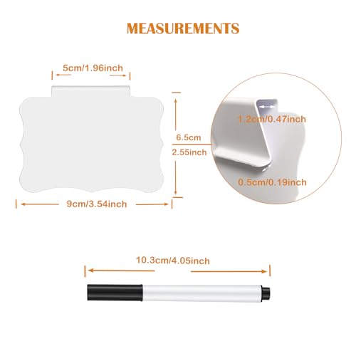 Basket Labels Clip, Include 20 Kitchen Clip Label Holder Removable PVC Bin with 2 Chalk Marker for Basket Pantry Organization -White - style: Butterfly Shape 20 (White)