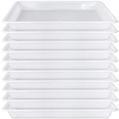 10 Pack Plastic Art Trays,Activity Crafts Tray,Organizer Tray,Serving Tray for Home,School,Kids,DIY Projects,Painting,Beads (White) - color: White