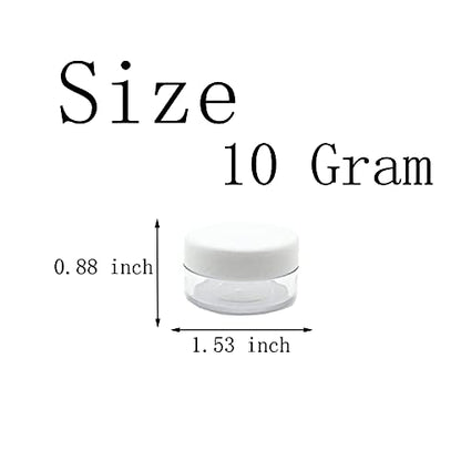 30 Pcs Sample Containers, 10 Gram Mini Sample Jars with White Lid - color: White