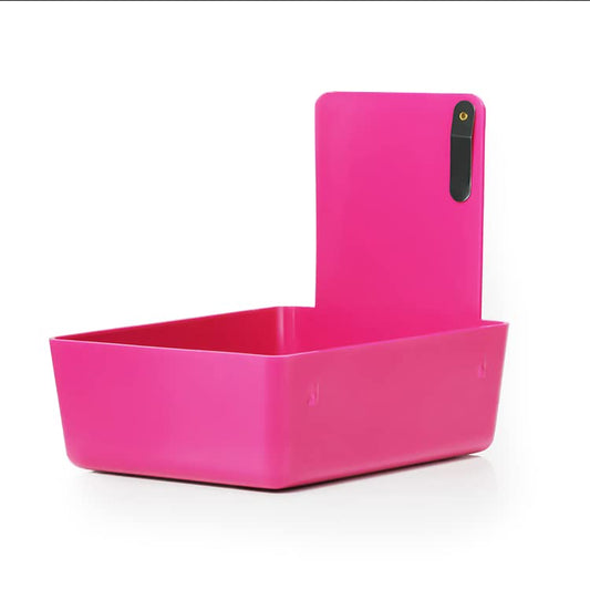 8/Pk Medium Medical Pro Lab Pan Dental Working Lab Pan Plastic with Stainless Steel Clip (Neon Pink) - color: Neon Pink