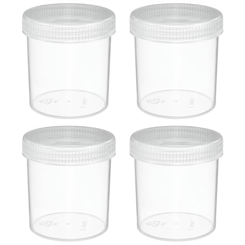 PATIKIL Wide Mouth Lab Reagent Bottles 250ml (8oz), Clear 4 Pcs - color: Clear, size: 250ml