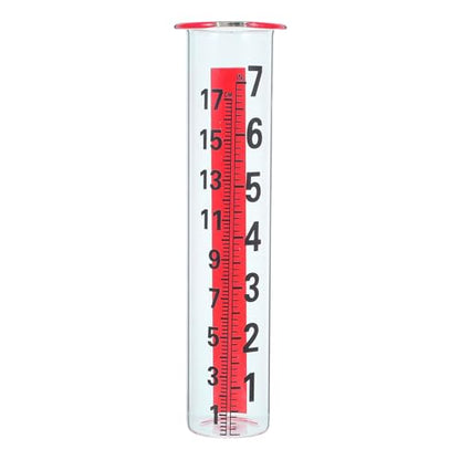 Rain Gauge Glass Replacement Tube, Clear Rain Measurement Device, 8" Water Conservation Tube for Outdoor Garden Yard Water Measurement