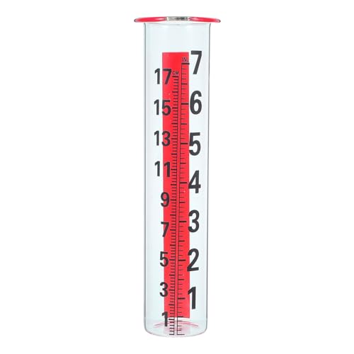 Rain Gauge Glass Replacement Tube, Clear Rain Measurement Device, 8" Water Conservation Tube for Outdoor Garden Yard Water Measurement