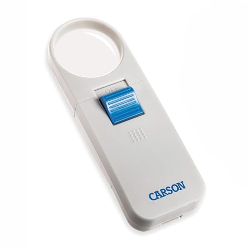 Carson Illuminated Hand Held 7x LED Lighted Aspheric Magnifier with 1.5'' Lens Diameter (SV-70),White (Pack of 1)