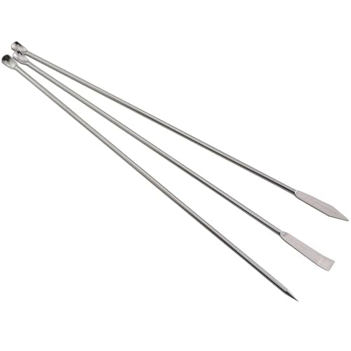 2Sets 6PCS 22cm Laboratory Micro Sampling Spoon 304 Stainless Steel Shovel Laboratory Powder Scraper Gel Filling Dosing Spoon Silver for Science and Chemistry