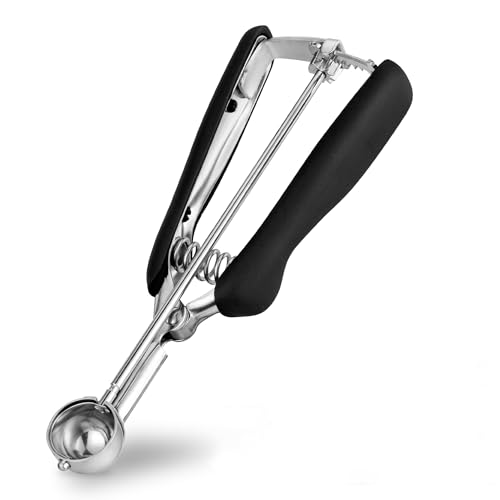 Extra Small Cookie Scoop 1 tsp, Professional Stainless Steel Tiny Ice Cream Scoop 25mm, Melon Baller Scoop Good Soft Grips, Quick Trigger Release - size: 1 tsp ( 25 mm)
