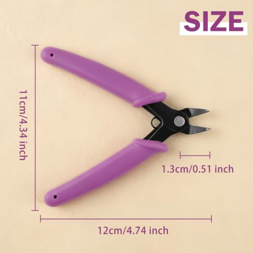 SPEEDWOX 4.5 Inch Flush Cutters for Jewellery Making Precision Electronics Flush Cutter Diagonal Cutting Pliers Craft Wire Cutters for Crafting Micro Wire Cutter Small Snips for Soft Wires - size: 4.5"