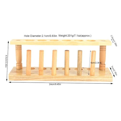 Wooden Test Tube Rack 6/8/10 Hole - Laboratory Tube Holder for Experiments, Durable Wood Stand with Alkali Resistance(6 Hole) - size: 6 Hole