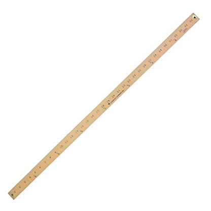 Charles Leonard Metal Edged Yardstick Ruler, Inches and 1/8 Yard Measurements, Natural Wood, 36 Inches (77565)