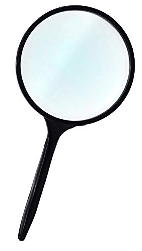 EISCO Magnifying Glass, 4" (100mm) Diameter - Unbreakable Plastic Mount with Handle
