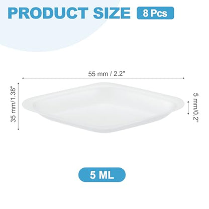 PATIKIL Rhombus-Shaped Weigh Boats, 8Pcs 5mL Small Scale Trays - size: 5 ml