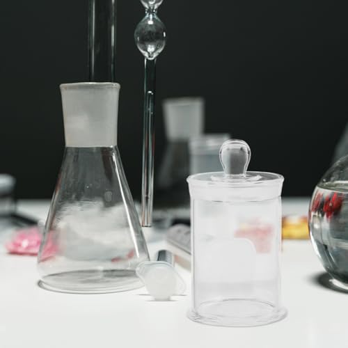 Healifty 4.7 Inch Glass Specimen Bottle, Clear Sample Jar