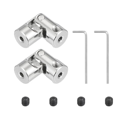 PATIKIL Rotatable Universal Steering Shaft 2.3mm to 2.3mm Inner Dia, 2 Pcs U Joint Shaft Coupling U Joints Coupler Connector Accessories with M3 Screws Spanner for Motor Model Robots - size: 2.3mm-2.3mm