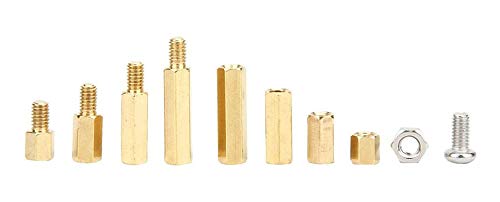 160pcs M4 Male-Female Brass Hex Spacer Standoff/Screw Nut Assortment Kit - size: M4