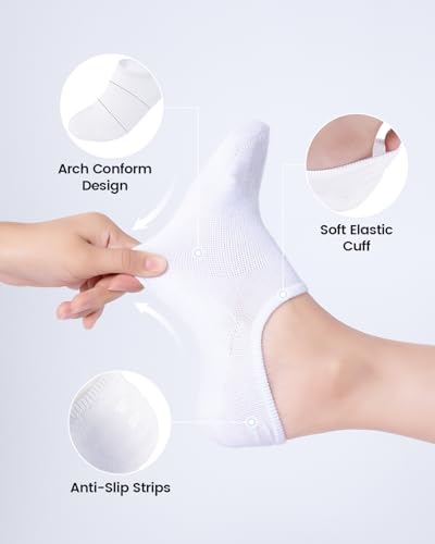 IDEGG No Show Socks Women 10 Pairs Low Cut Anti-Slid Athletic Casual Socks - color: Color D - 5 White and 5 Gray, size: 9-13