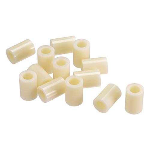 uxcell ABS Round Spacer Washer ID 8.2mm OD 14mm Length 20mm Plastic Standoff for 3D Printer, TV Wall Mounting, Electrical Outlet, Beige, 100Pcs - size: 20mm