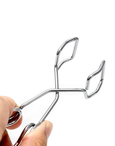 QWORK Lab Test Tube Clamp, 10 Pcs Chrome-Plated Spring Test Tube Clip with Finger Grip, 14.5cm(5-11/16in) Experiment Testing Holder Tool