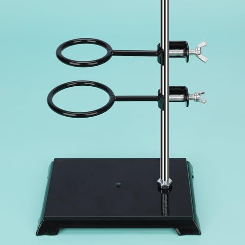 FunChem Heavy-Duty Lab Stand with Electroplated Steel Rod & Cast Iron Base, Stable Support for Laboratory Equipment