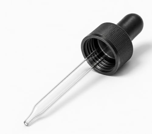 15/425 Black Bulb Glass Droppers with Rubber Bulb Made in USA Pack of 144 - size: 15/425 (5 mm x 46 mm) , 144 Caps per Case