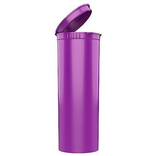 Dragon Chewer 60 Dram CR Plastic Packaging Pop Top Containers - Child Resistant Travel Holder Vial Bottles - 75 qty (Purple) - color: Purple