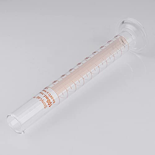 StonyLab 4-Pack Borosilicate Glass 100ml Heavy Wall Graduated Cylinder Measuring Cylinder, 100ml - size: 100 ml