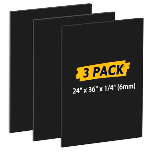 AKONEGE 3 Pack Black Foam Board 24" x 36" x 0.23" (6mm) for Art Craft - color: Black, size: 3PCS